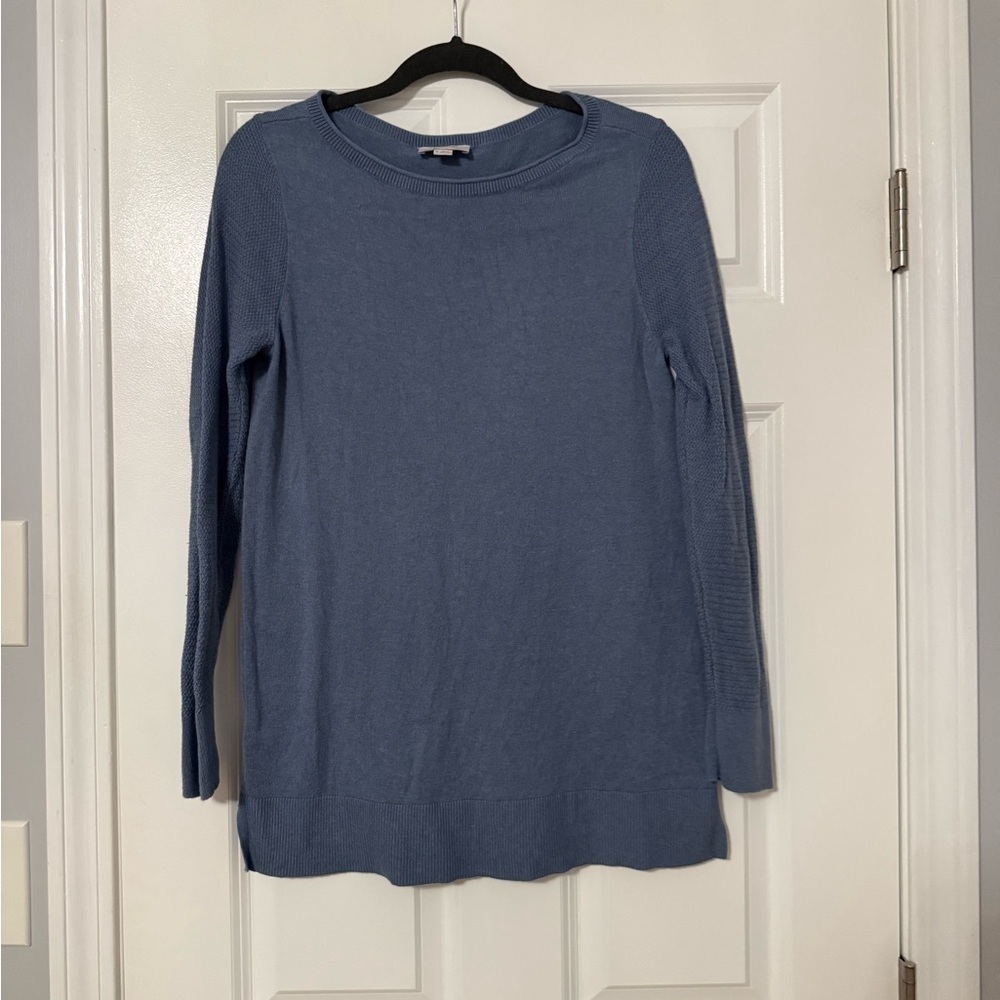 Loft Outlet | Blue Waffle Sleeve Tunic Sweater | Size M